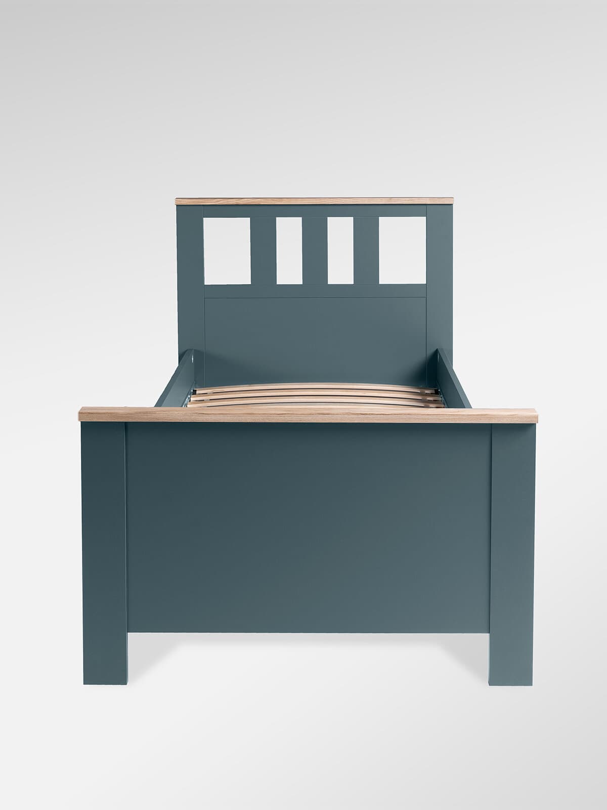 Кровать односпальная Сага, 90х200 см, темно-бирюзовая/ясень 5