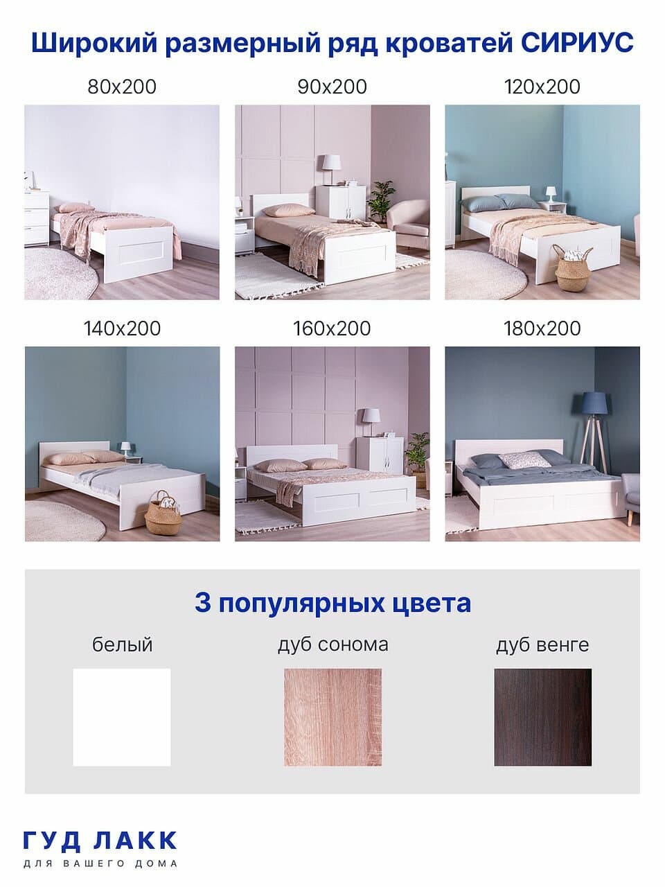 Кровать односпальная Сириус, 90х200 см, белая 11