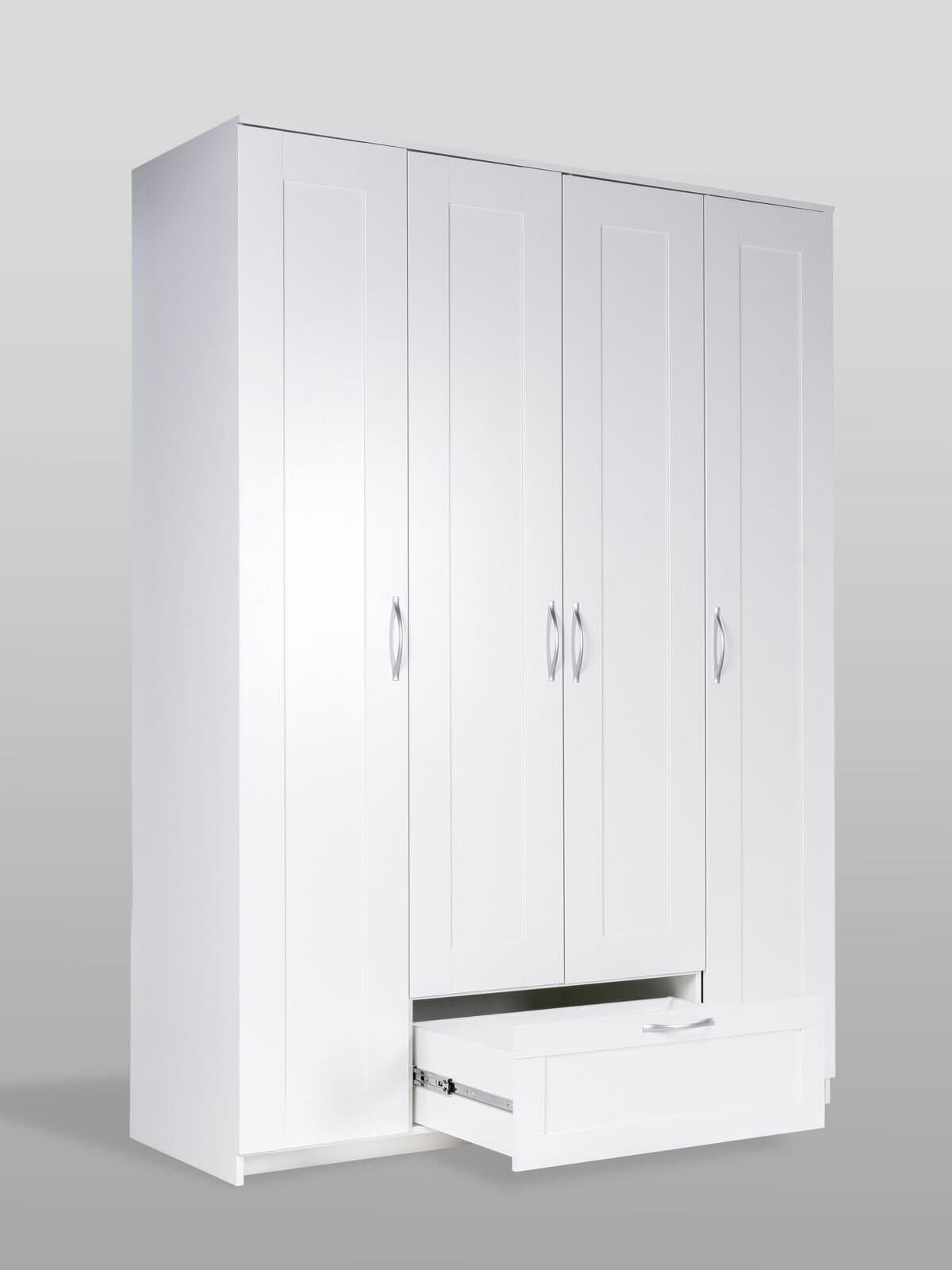 Шкаф Сириус, 4 двери и 1 ящик, 156х59х220 см, белый 11