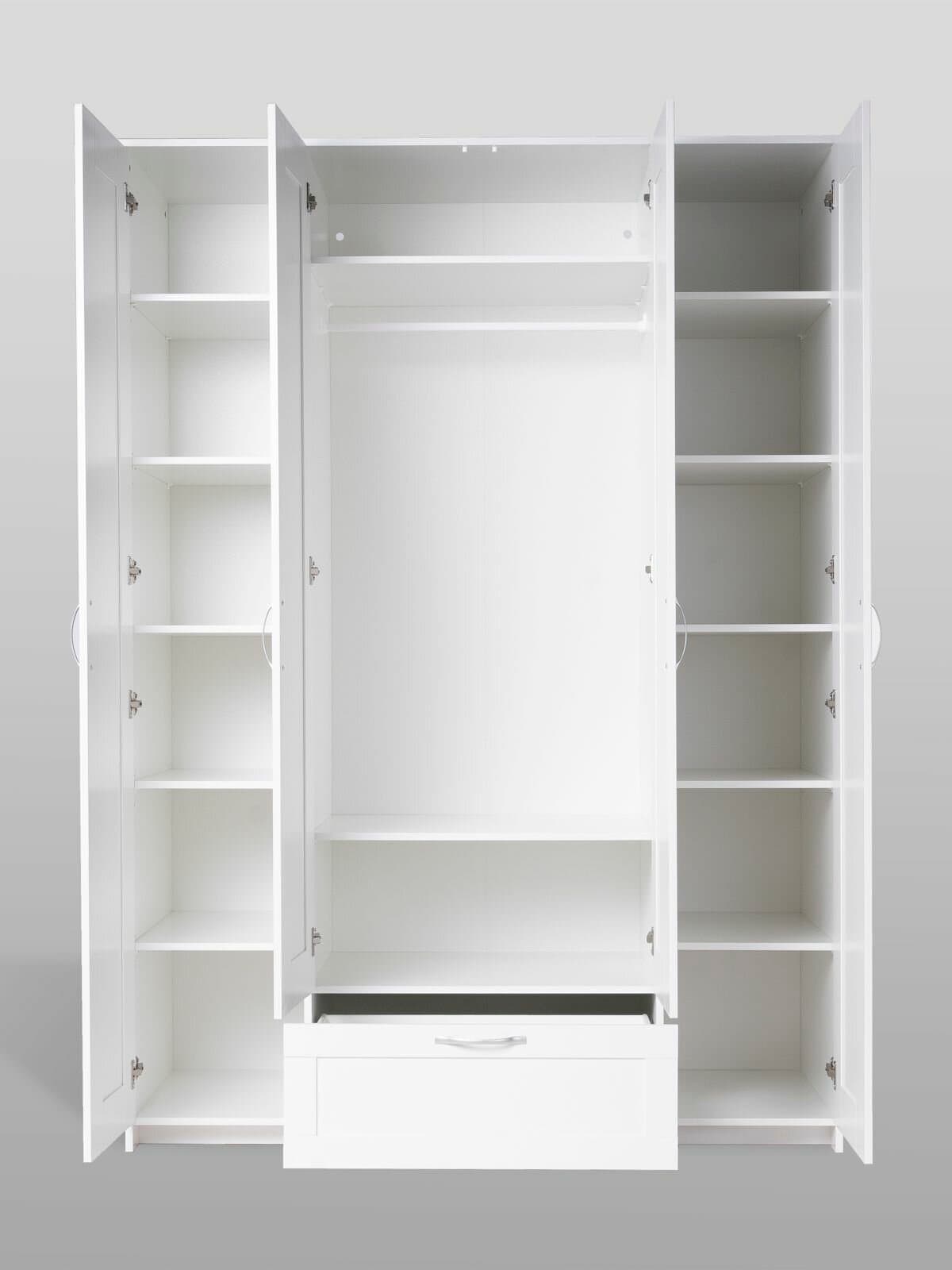 Шкаф Сириус, 4 двери и 1 ящик, 156х59х220 см, белый 12