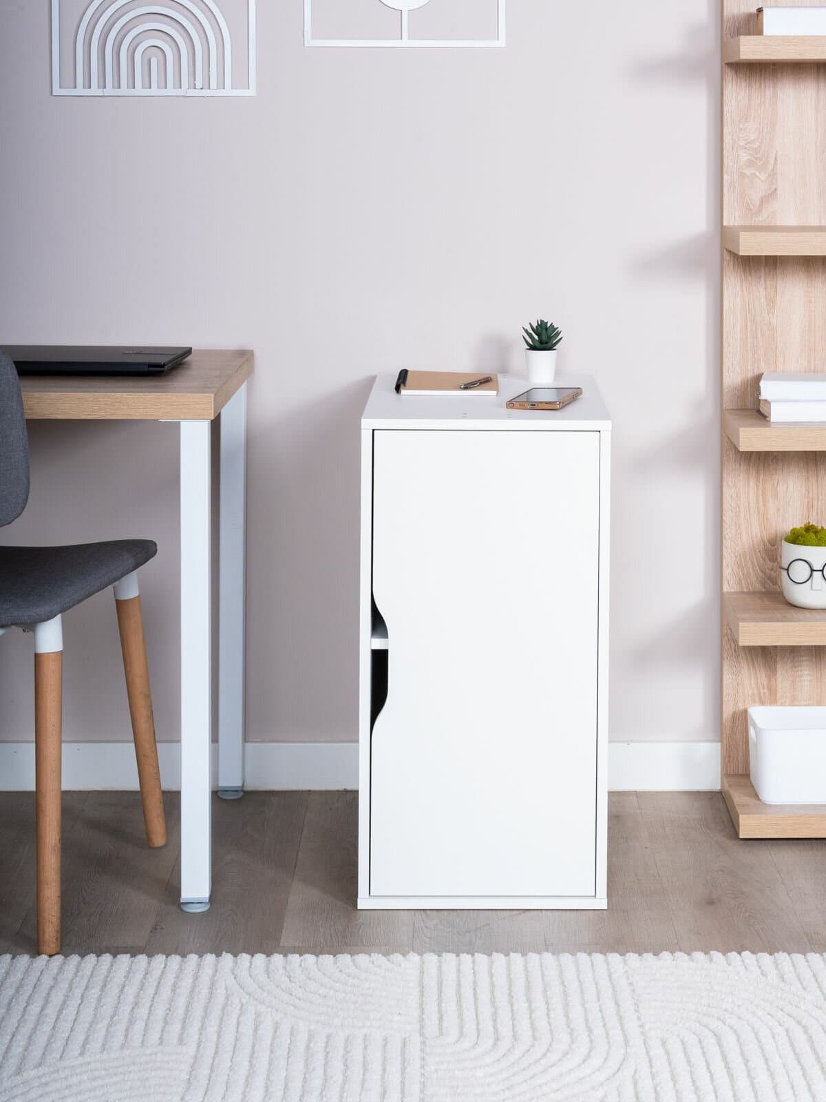Тумба с дверцей Ингар, 36х71х53 белая hover