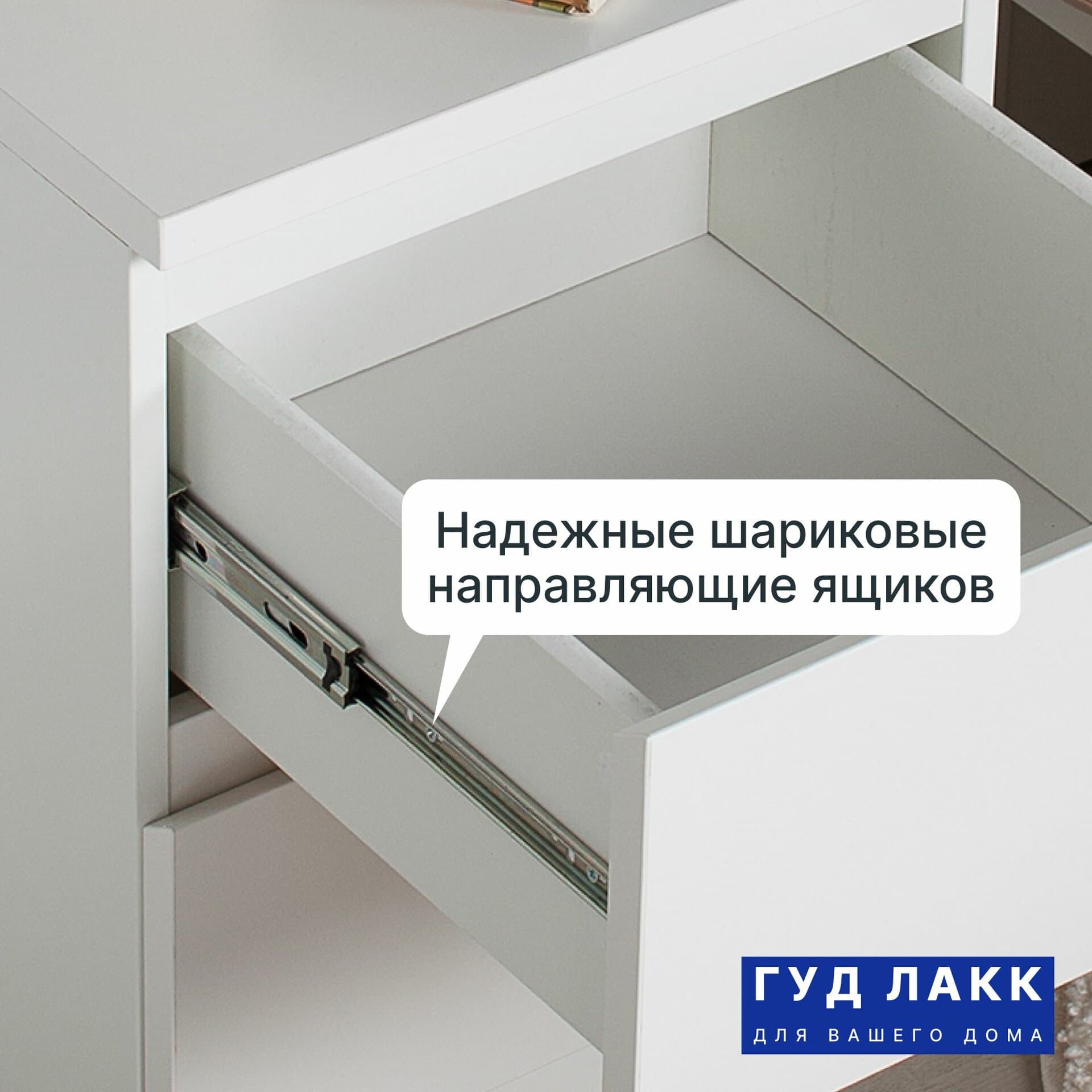 Тумба прикроватная Мальта, 48х40х54 см, белая 12