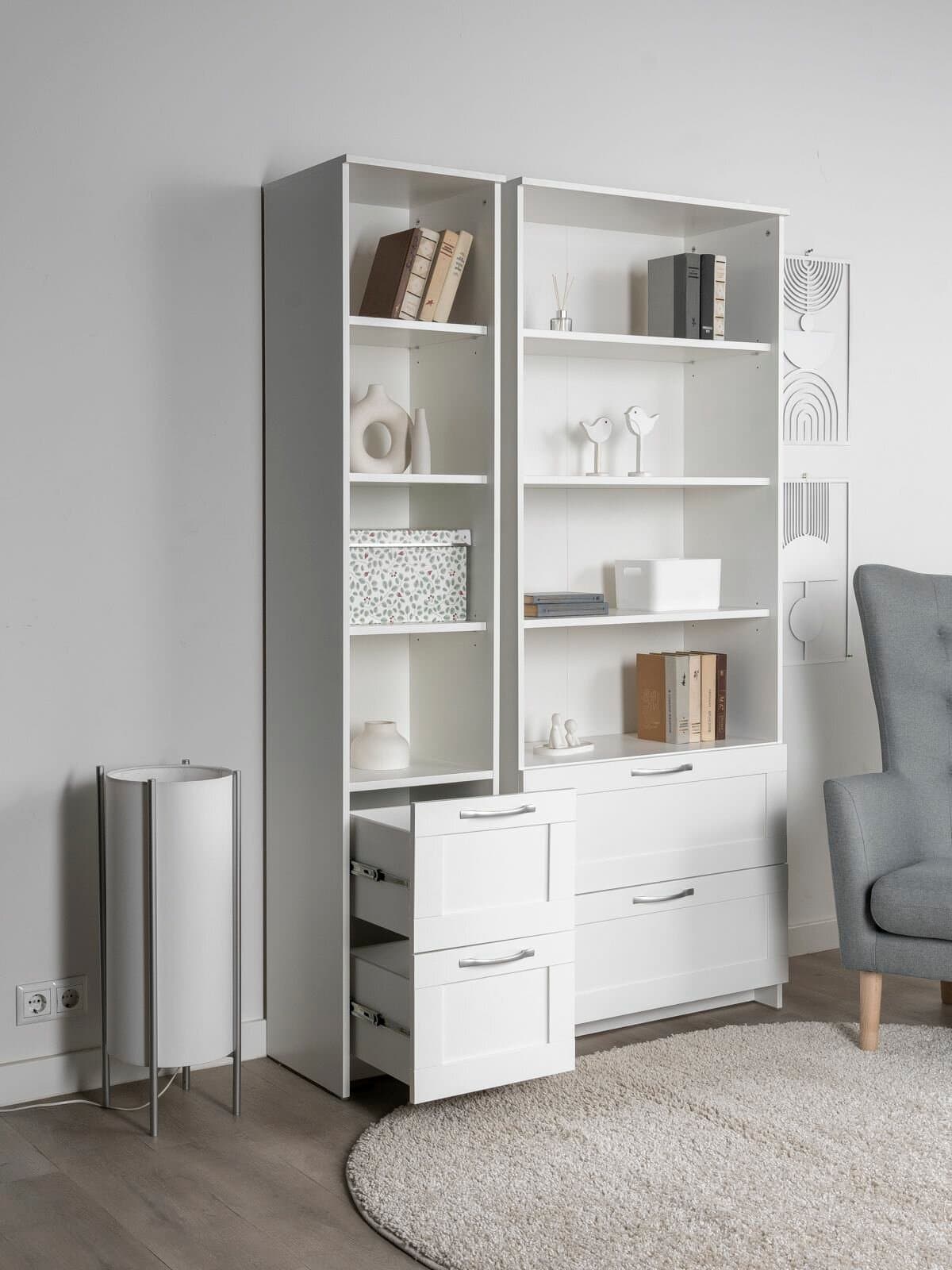 Стеллаж Сириус, 2 ящика, 39х35х190 см, белый 4