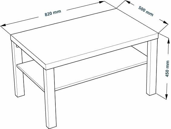 Стол журнальный Энкель, 82x50x45 см, белый 12