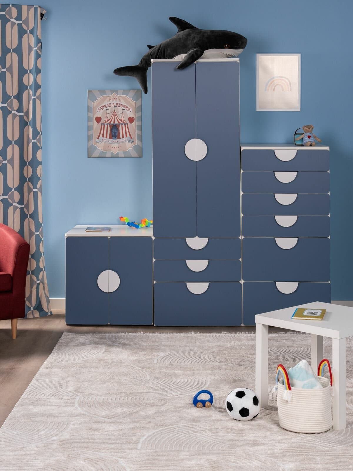 Комод Пикси, 6 ящиков 60x57x120, озорной василек 7