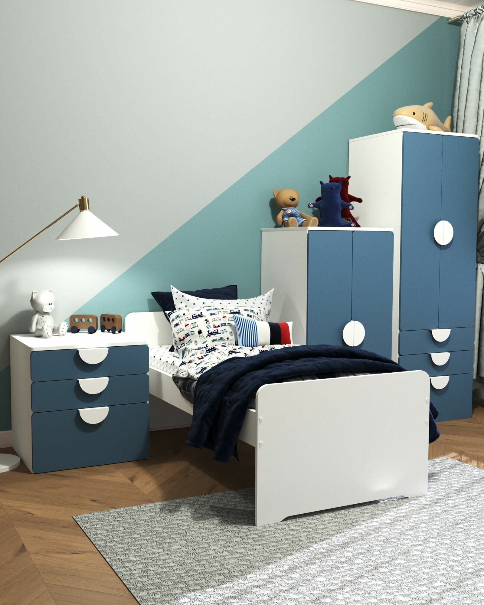 Комод Пикси, 3 ящика 60x57x60, озорной василек 8