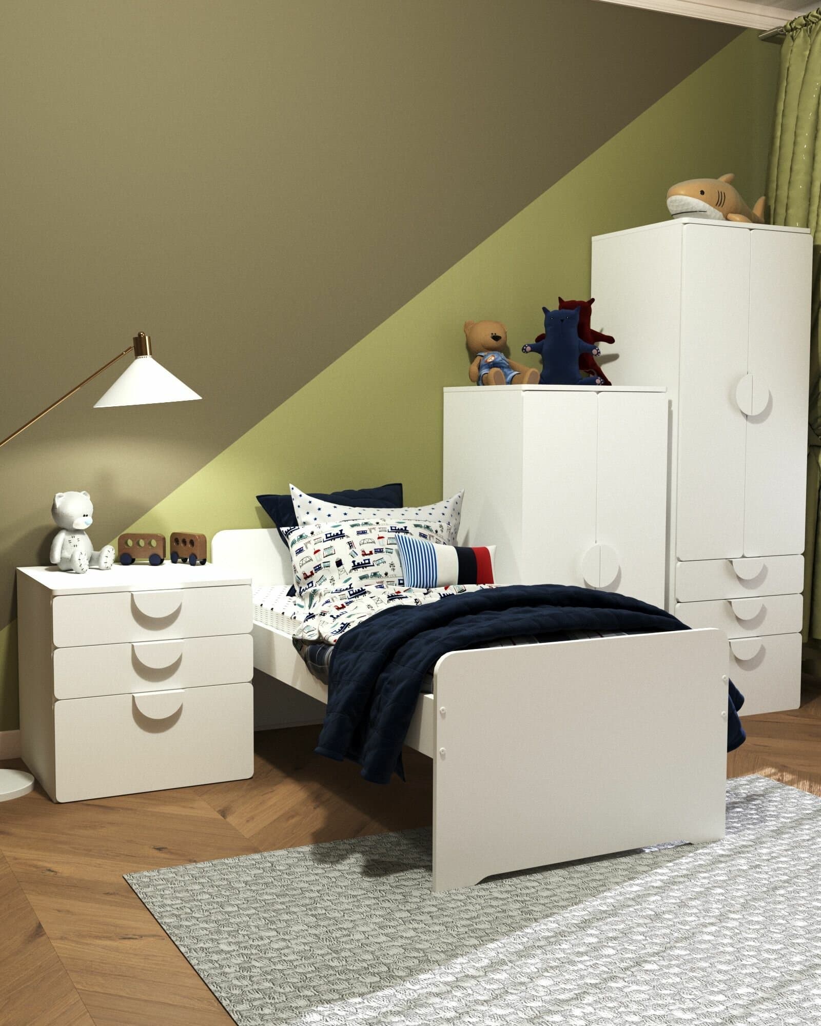 Комод Пикси, 3 ящика 60x57x60, белый (робкий подснежник) 13