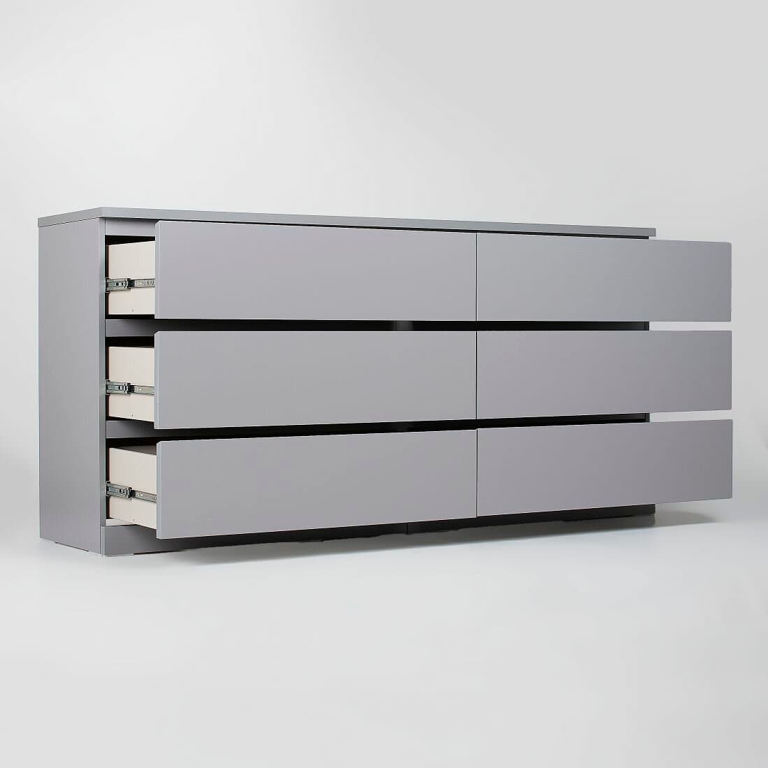 Комод Варма, 6 ящиков, горизонтальный, 160х78х40 см, эмаль серая 13