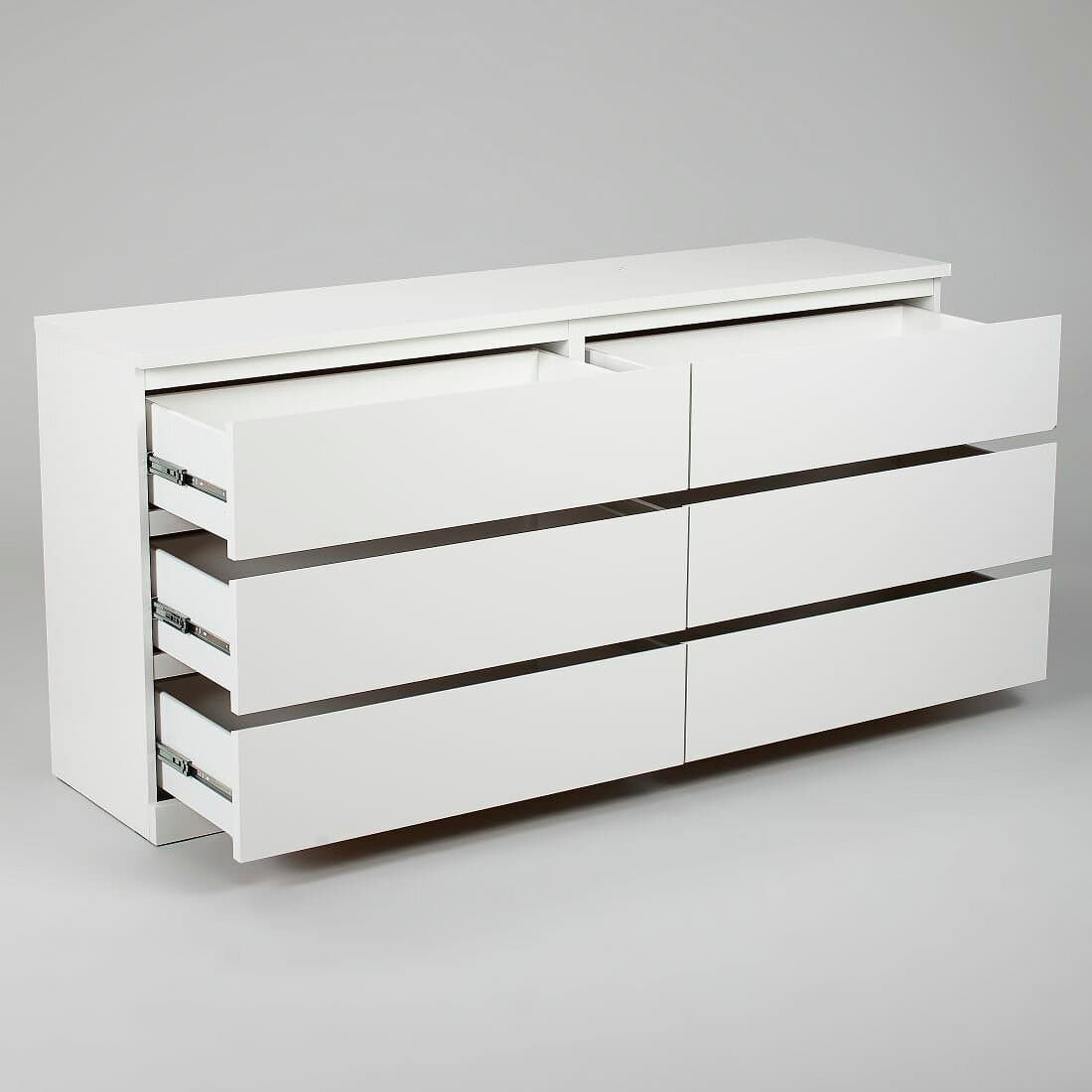 Комод Варма, 6 ящиков, горизонтальный, 160х78х40 см, эмаль белая 14
