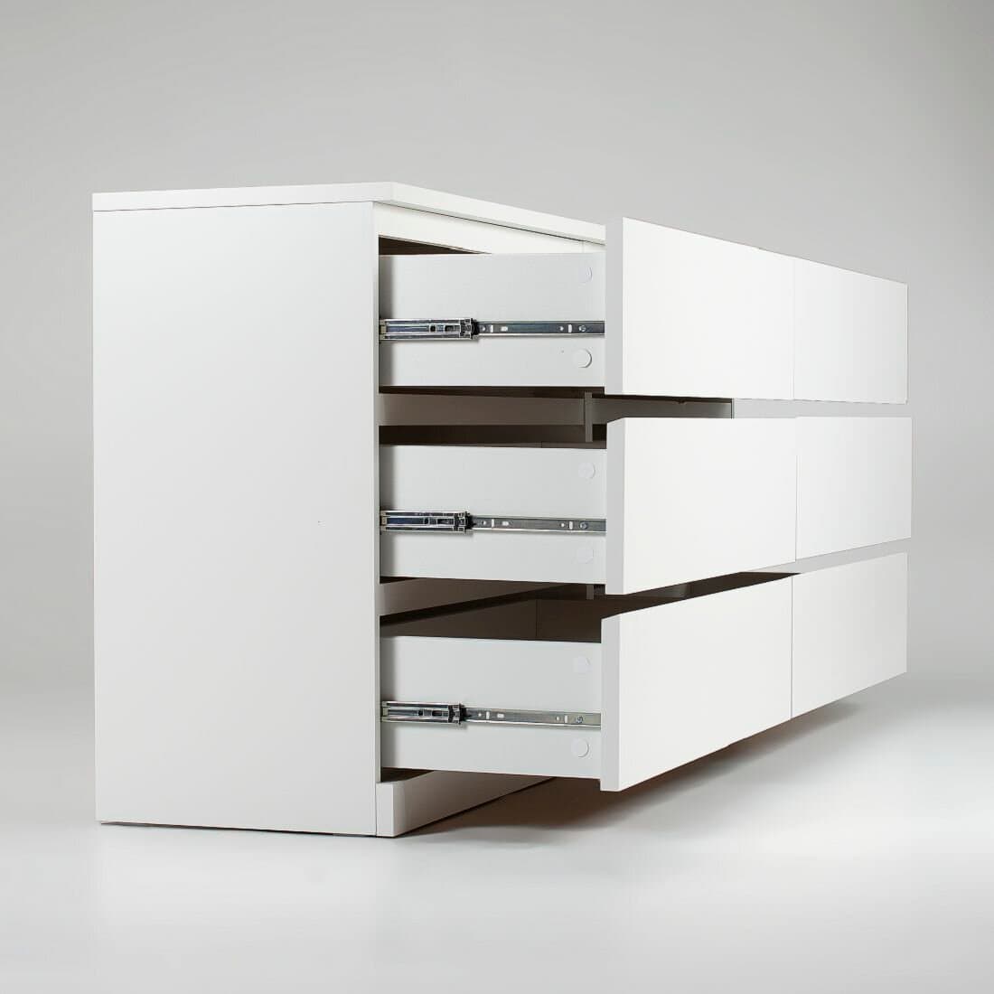 Комод Варма, 6 ящиков, горизонтальный, 160х78х40 см, эмаль белая 15