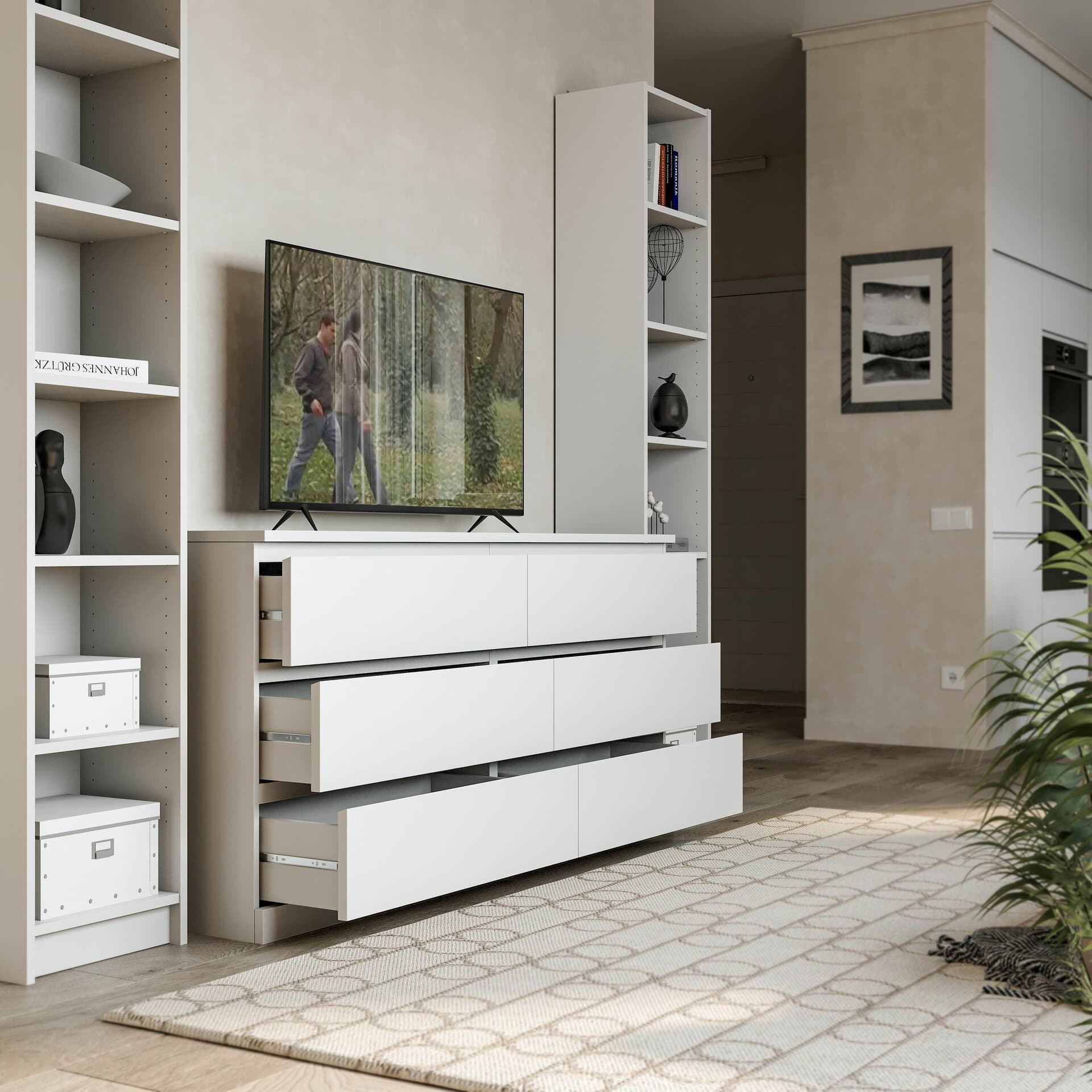 Комод Варма, 6 ящиков, горизонтальный, 160х78х40 см, эмаль белая 7