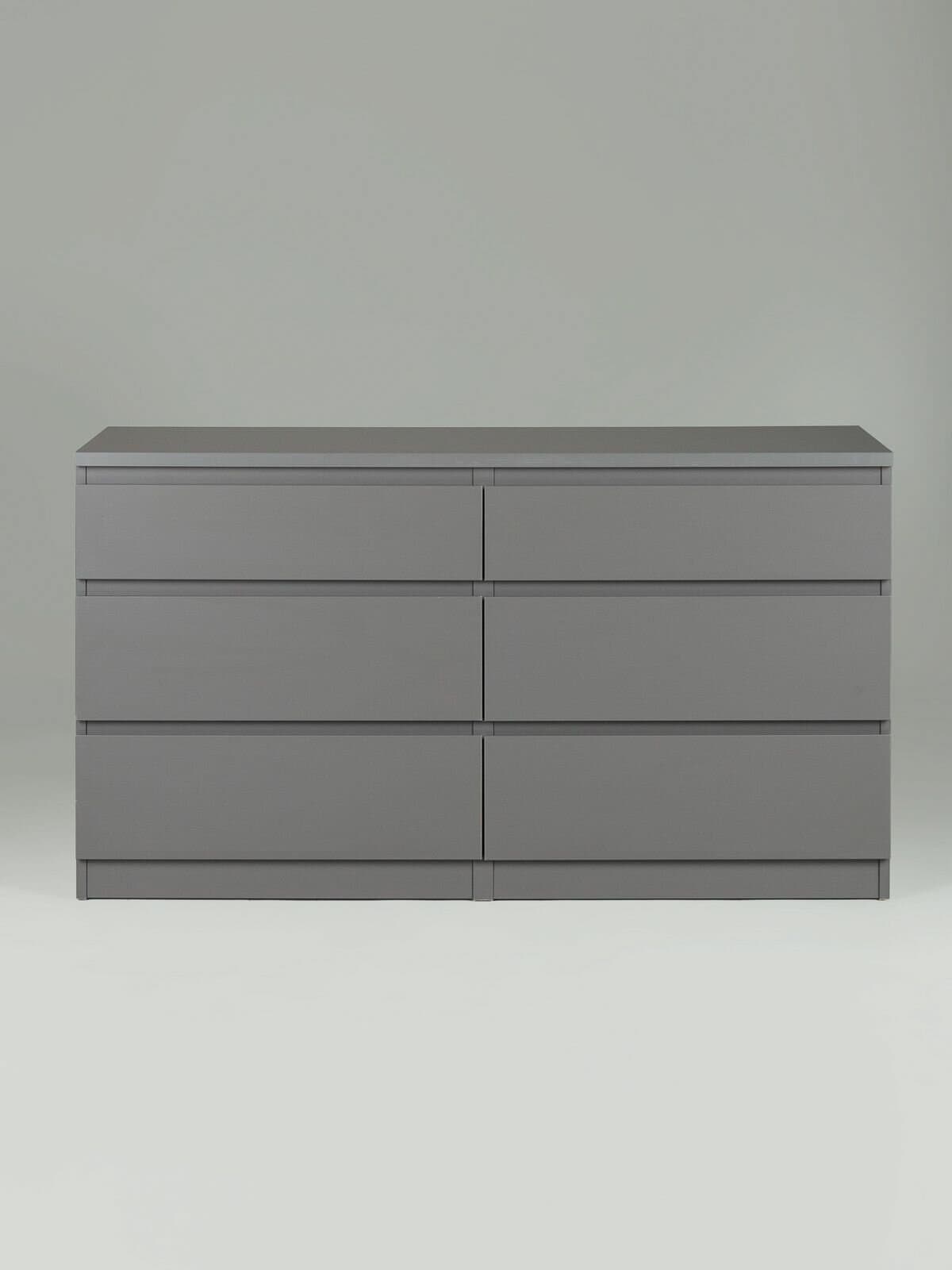 Комод Кастор, 6 ящиков, 129х40х71 см, серый 10