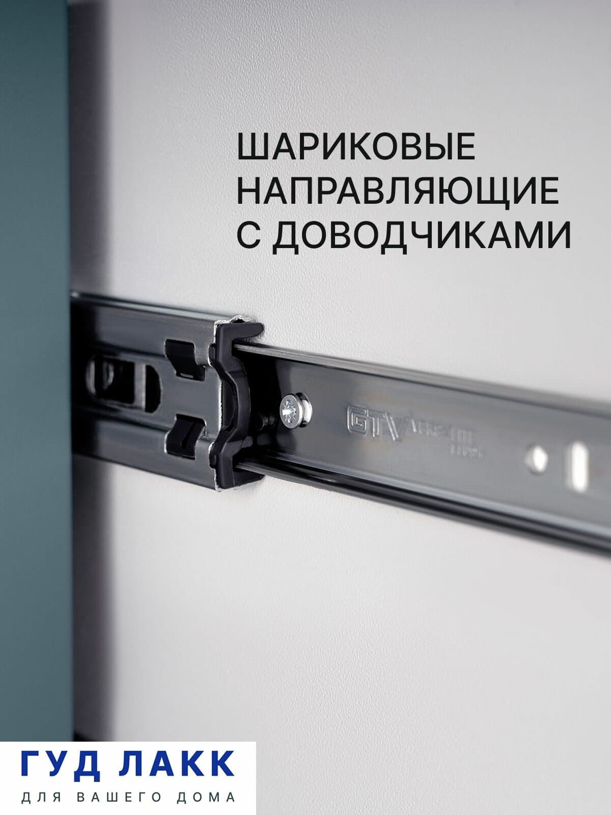 Тумба прикроватная Сага, с доводчиками, 51х41х62 см, темно-бирюзовая 3