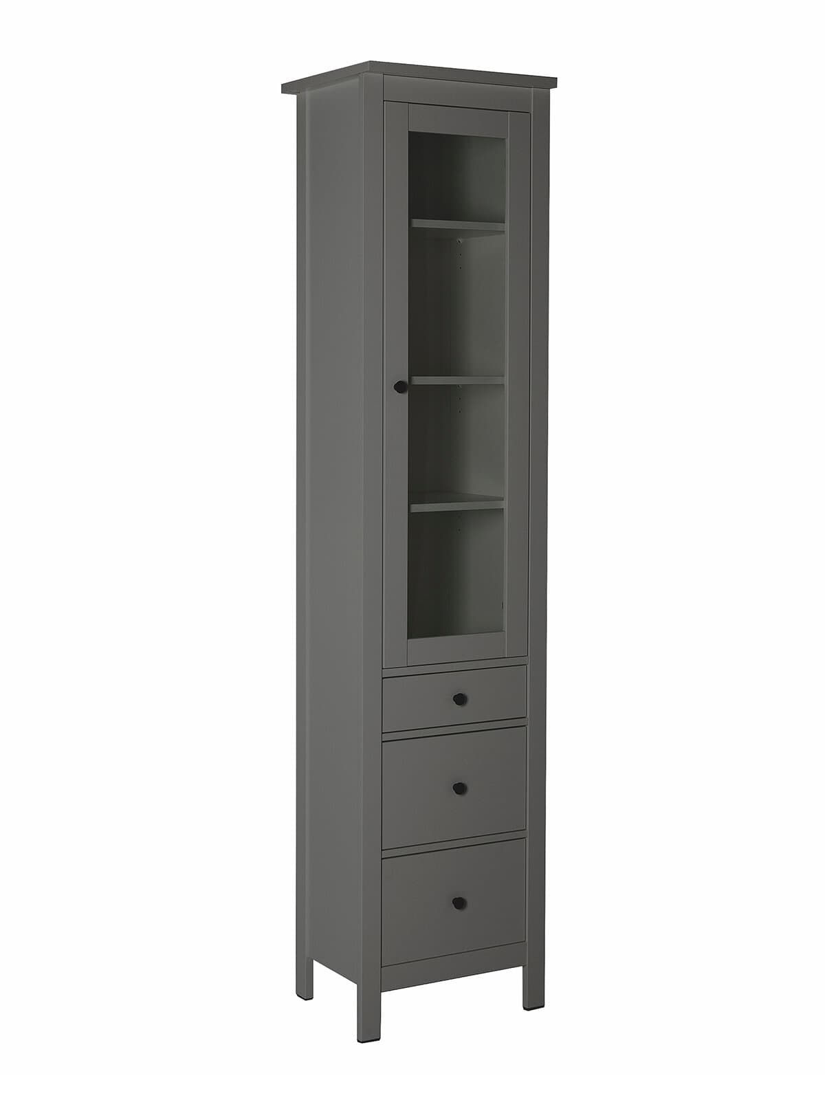 Шкаф с витриной Сага, 50х41х215 см, серый 6