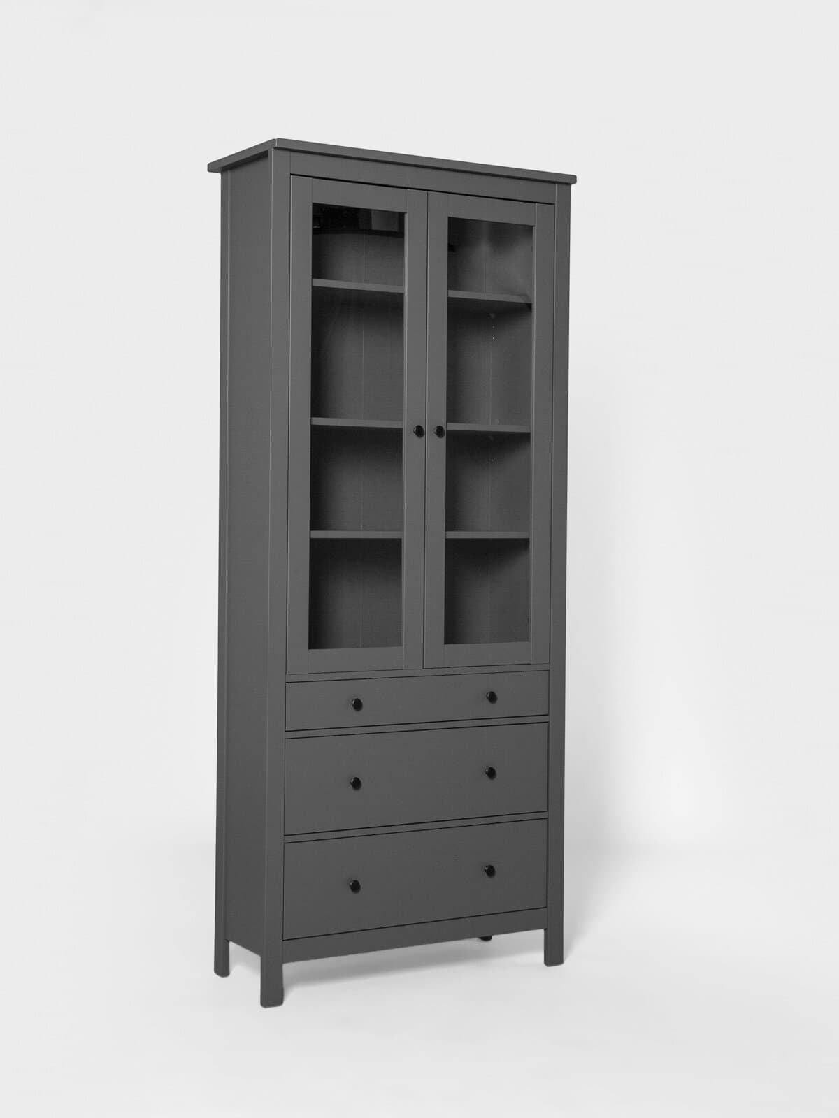 Шкаф с витриной Сага, 90х41х215 см, серый 16