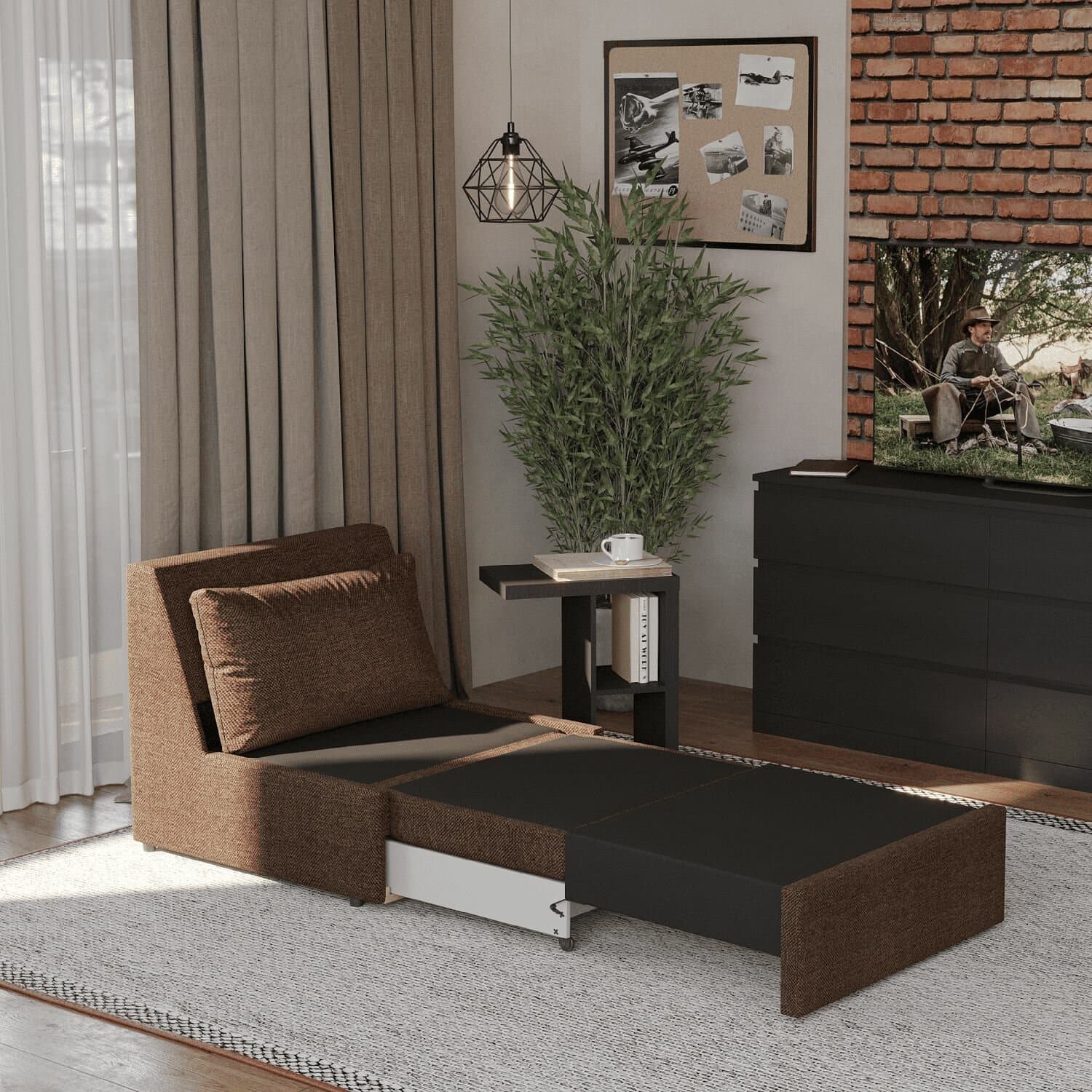 Кресло-кровать ЙОКИ, 81х90х71 см, коричневый hover